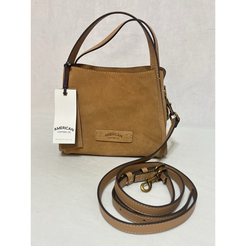 American Leather Co. Auburn Mini Leather Women's Crossbody Carried, Suede NEW